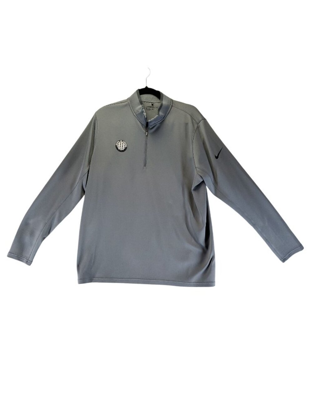 Nike Shirt Mens XL Gray Dri-Fit Golf Quarter-Zip Stars In Stripes Logo